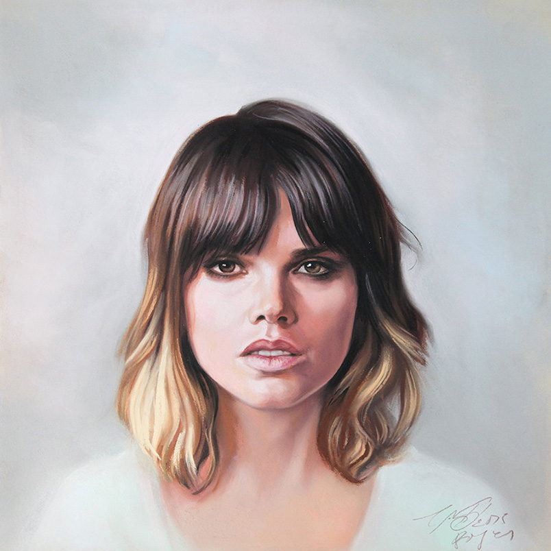 woman pastel portrait