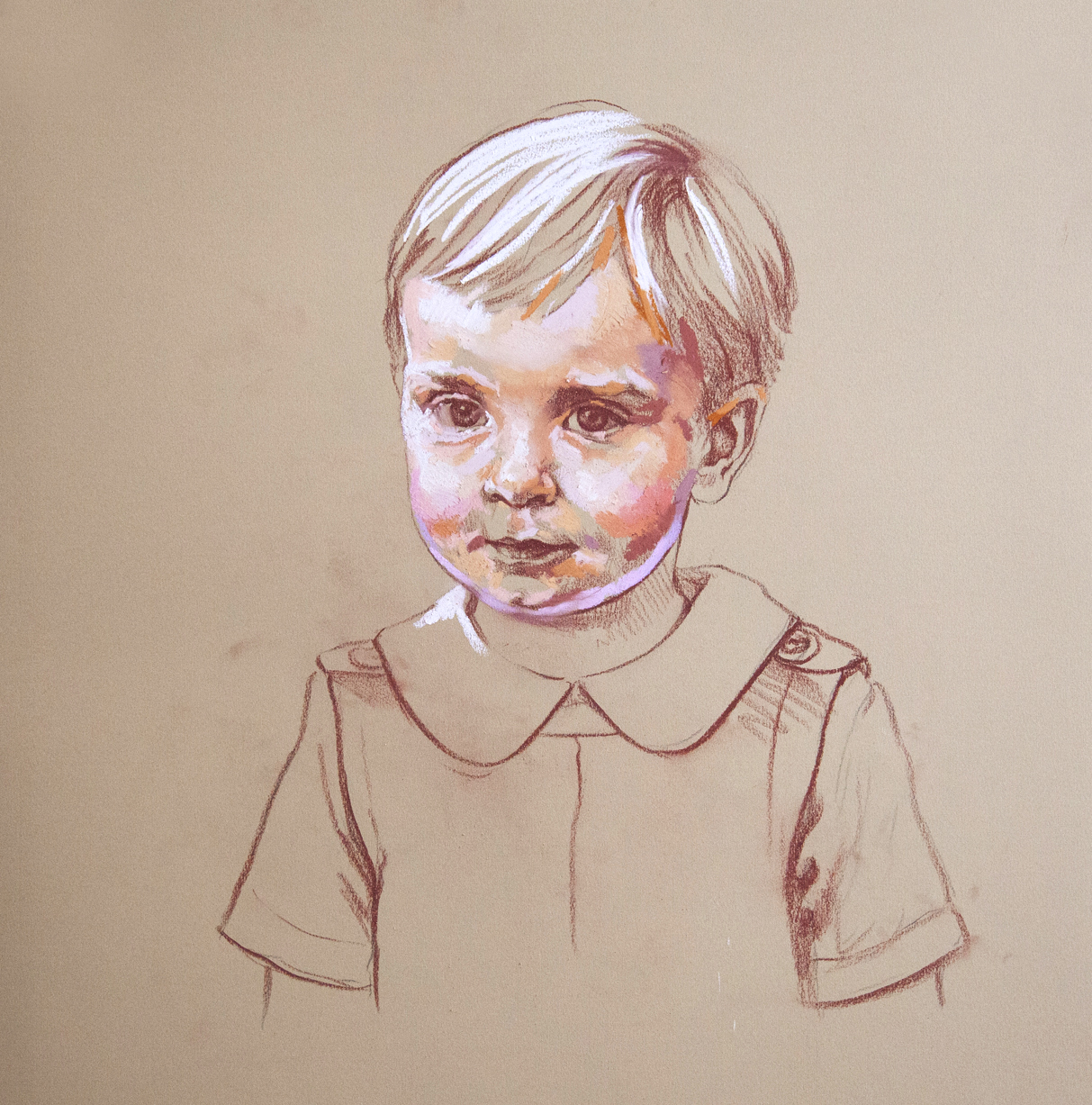 Pastel portrait process of a child - Pastel Portraits