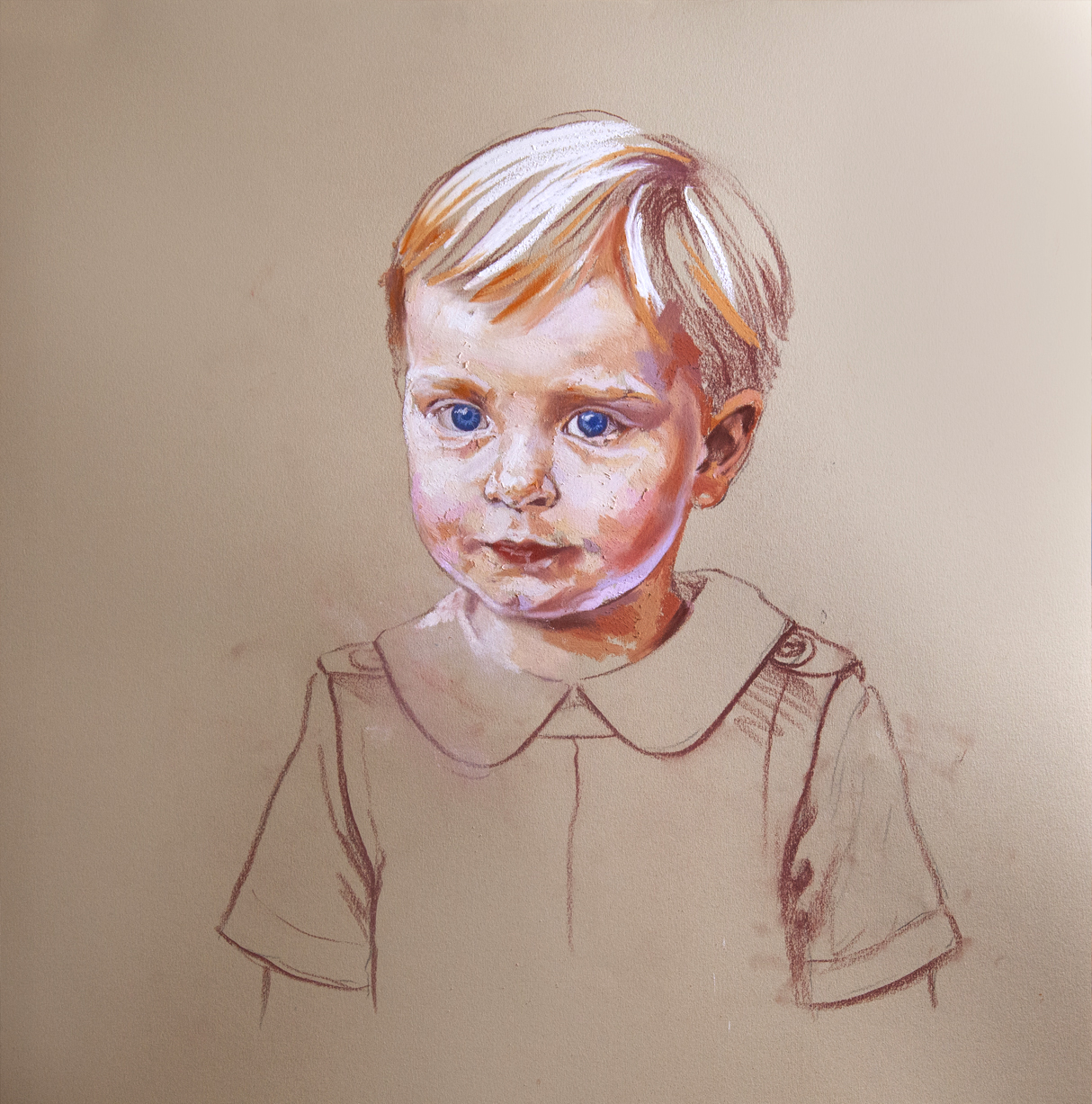 Pastel portrait process of a child - Pastel Portraits